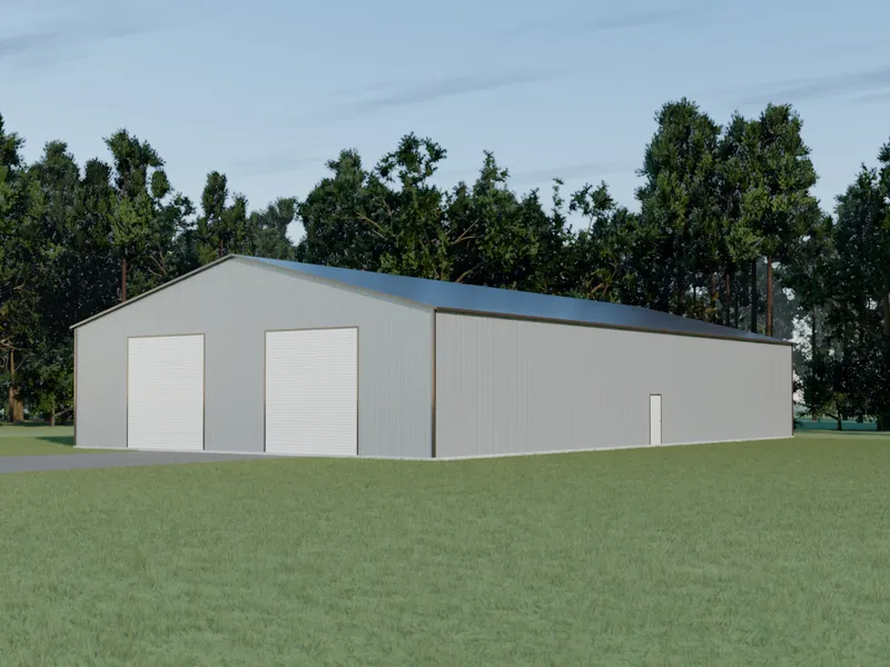 Design example: the Crossdock, a 60 by 100 foot drive-through warehouse with pewter gray walls and a burnished slate roof